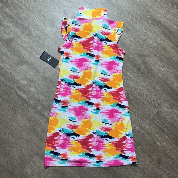 IBKUL Matilda Hot Pink Multi Collared Ruffled Mini‎ Dress - Picture 4 of 11